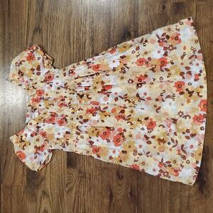 Girls Carter's tan floral smocked dress size 2T